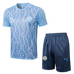2025/26  Man City Light Blue Training Jersey(A Set)