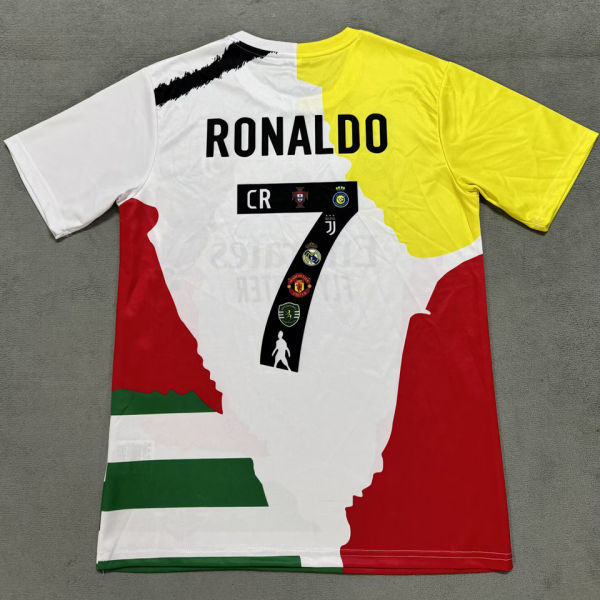 RONALDO #7 Club Combine Version Fans Soccer Jersey 黄白色领