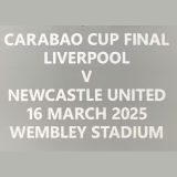 CARABAO CUP FINAL LIVERPOOL V  NEWCASTLE UNITED 16 MARCH 2025 WEMBLEY STADIUM 卡拉宝杯决赛胸前小字 (You can buy it alone OR tell us which jersey to print it on. )