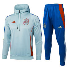2025/26 Spain Light Green Hoody Thickened Fluff Zipper Jacket Tracksuit