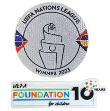 UNL WINNER 2023 +UEFA FOUNDATION 10 YEARS 欧国联冠军2023 + 10周年公平条  板牙用 (You can buy it Or tell me to print it on the Jersey )