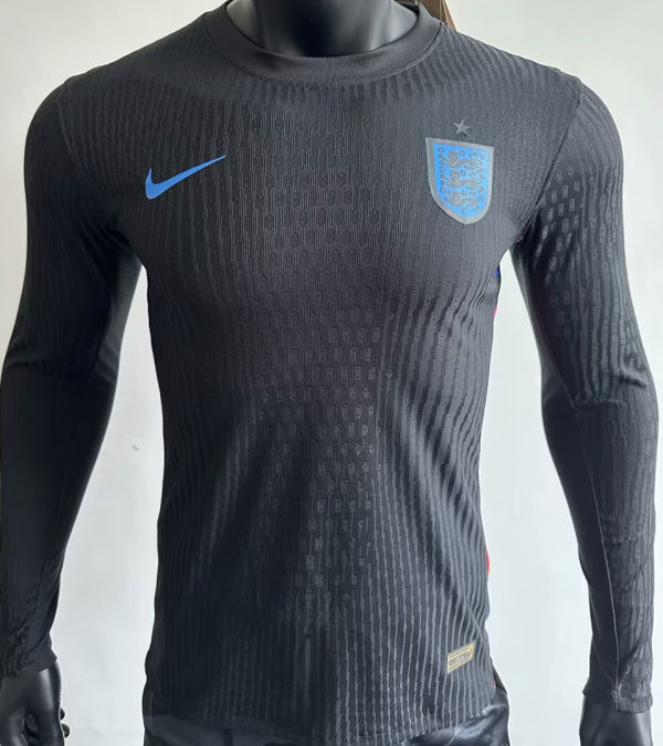 2025/26 England Away Black Player Version Long Sleeve Soccer Jersey