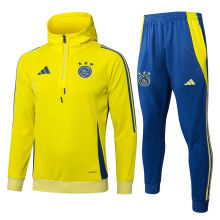 2025/26 AA Yellow Hoody Thickened Fluff Zipper Jacket Tracksuit