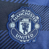 2013/14 M Utd Away Black Retro Long Sleeve Soccer Jersey