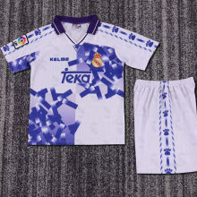 1966/97 RM Home White Blue Retro Kids Soccer Jersey