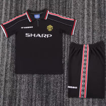1998/99 M Utd Black Retro Kids Soccer Jersey