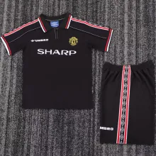 1998/99 M Utd Black Retro Kids Soccer Jersey