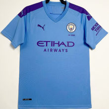 2019/20 Man City Home Blue Retro Soccer Jersey