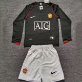 2007/08 M Utd Away Black Retro Kids Long Sleeve Soccer Jersey