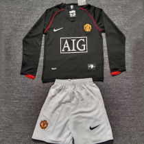 2007/08 M Utd Away Black Retro Kids Long Sleeve Soccer Jersey