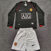2007/08 M Utd Away Black Retro Kids Long Sleeve Soccer Jersey