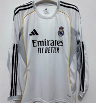 2025/26 RM Home White Long Sleeve Fans Soccer Jersey