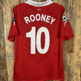 ROONEY #10 M Utd Home Red Retro Soccer Jersey 2010/11  欧冠字体和旧款欧冠章