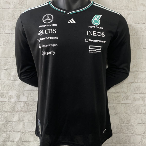 2025 Mercedes AMG Petronas F1 Black Long Sleeve Team T-Shirt