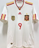 TORRES #9 Spain Away White Retro Soccer Jersey 2011/12 （Have 2010 World Cup Champion Patch 带胸前2010世界杯冠军章)★★