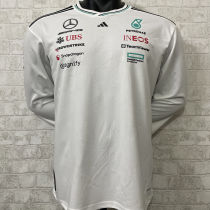 2025 Mercedes AMG Petronas F1 White Long Sleeve Team T-Shirt