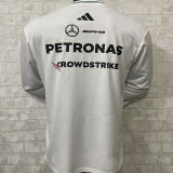 2025 Mercedes AMG Petronas F1 White Long Sleeve Team T-Shirt