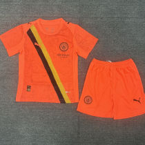 2025/26 Man City Third OrangeKids Soccer Jersey