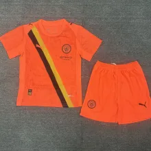 2025/26 Man City Third OrangeKids Soccer Jersey