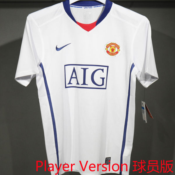 2008/2009 M Utd Away White Retro Player Version Soccer Jersey 球员版