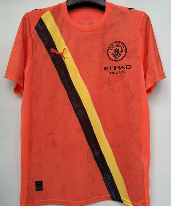 2025/26 Man City 1:1 Quality Third Orange Fans Soccer Jersey