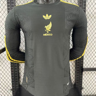 2025 Mexico Black Special Edition Long sleeves Player Version  Soccer Jersey