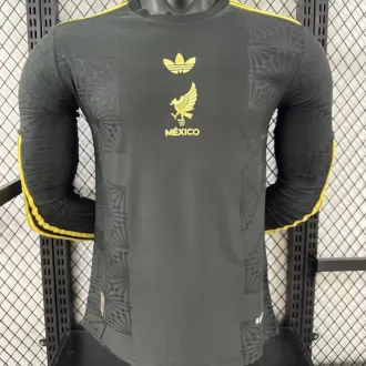 2025 Mexico Black Special Edition Long sleeves Player Version  Soccer Jersey