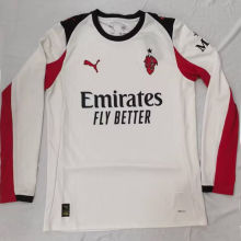 2025/26 AC Milan Away White Long Sleeve Fans Soccer Jersey