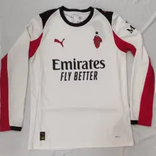 2025/26 AC Milan Away White Long Sleeve Fans Soccer Jersey