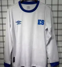 2025/26 EL Salvador Away White Long Sleeve Soccer Jersey 萨尔瓦多