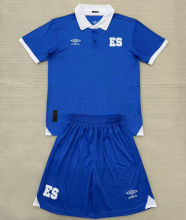 2025/26 EL Salvador Home Blue Kids Soccer Jersey 萨尔瓦多