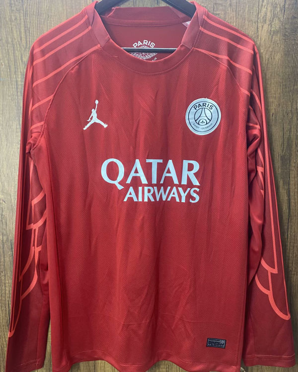 2024/25 PSG 4Th Red GK Long Sleeve Fans Soccer Jersey