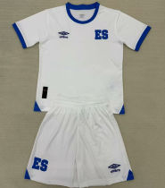 2025/26 EL Salvador Away White Kids Soccer Jersey 萨尔瓦多