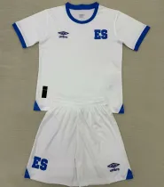 2025/26 EL Salvador Away White Kids Soccer Jersey 萨尔瓦多