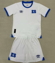 2025/26 EL Salvador Away White Kids Soccer Jersey 萨尔瓦多