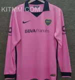 2013/14 Boca Pink Retro Long Sleeve Soccer Jersey