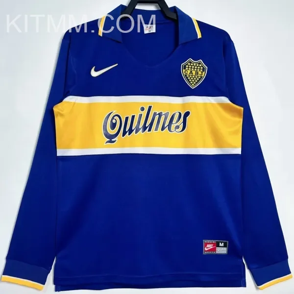 1996/97 Boca Home Blue Retro Long Sleeve Soccer Jersey