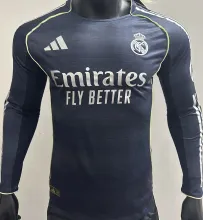 2025/26 RM Away Player Version Long Sleeve Soccer Jersey