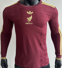2025 Mexico Red Special Edition Player Version Long Sleever Jersey