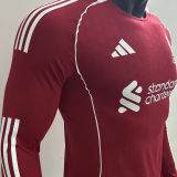 2025/26 LFC Home Red Player Version Long Sleeve Soccer Jersey