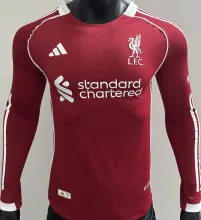 2025/26 LFC Home Red Player Version Long Sleeve Soccer Jersey