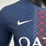 2025/26 PSG Home Blue Player Version Long Sleeve Soccer Jersey