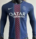 2025/26 PSG Home Blue Player Version Long Sleeve Soccer Jersey
