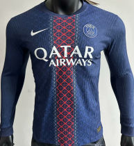 2025/26 PSG Home Blue Player Version Long Sleeve Soccer Jersey