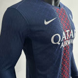 2025/26 PSG Home Blue Player Version Long Sleeve Soccer Jersey