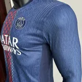 2025/26 PSG Home Blue Player Version Long Sleeve Soccer Jersey