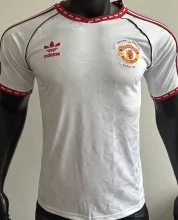 2025/26 M Utd White Retro Style Player Version Soccer Jersey