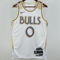 2025/26 Bulls WHITE #0 White City Edition NBA Jerseys