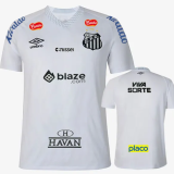 2025/26 Santos 1:1 Quality Home White Fans Soccer Jersey 全广告