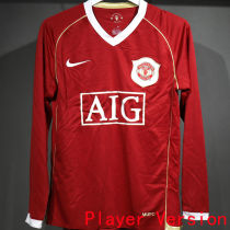 2006/07 M Utd Home Red Retro Player Version Long Sleeve Jersey 球员版长袖